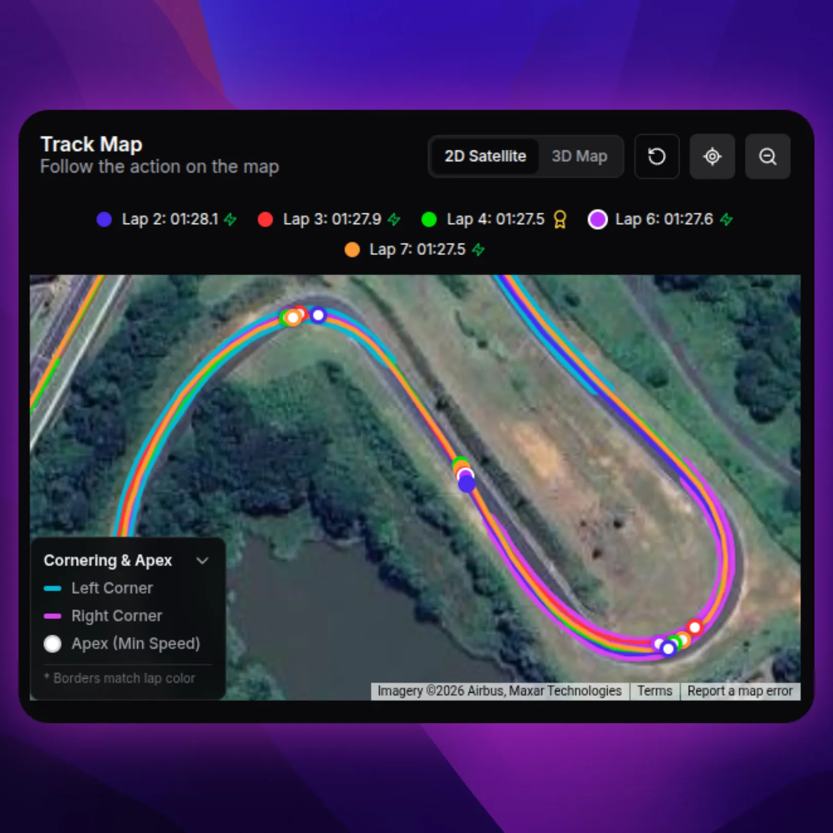 Real-world 2D Satellite Track Map